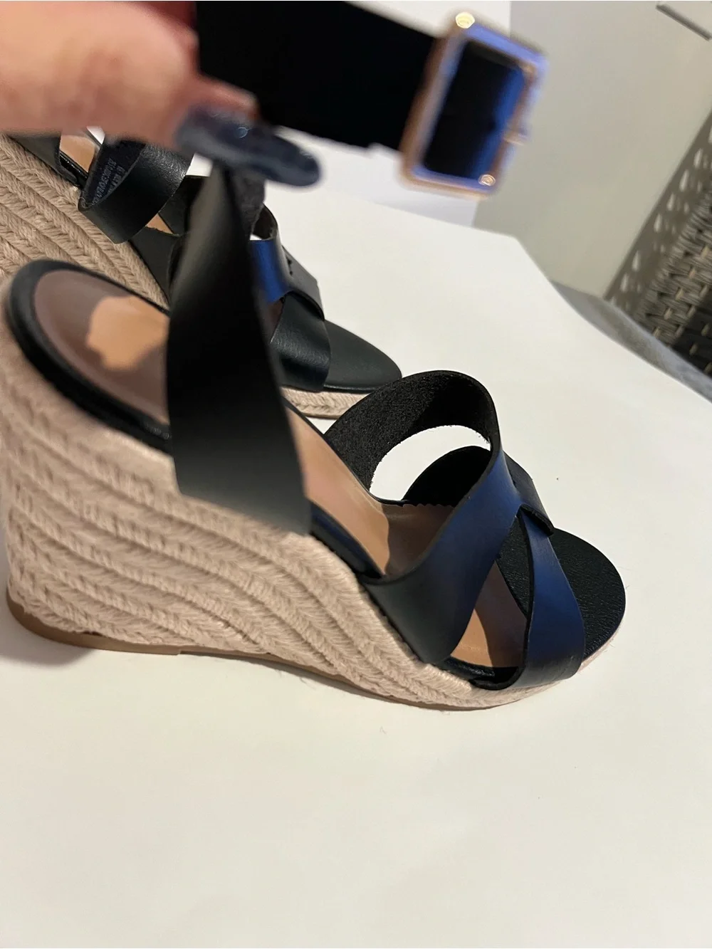 Old Navy Black Espadrille Platform Sandals